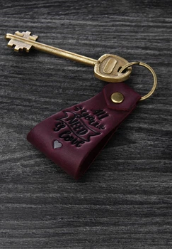 Брелок двусторонний из натуральной кожи со стильным тиснением(BB_30001621)