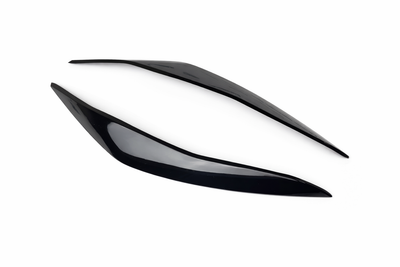 Реснички на фары BMW F10 F11 2011-2014 черный глянец накладки на передние фары ABS пластик