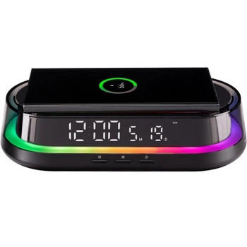Настольные часы Gelius Desktop Clock & Wireless Charging Time Bridge 2 GP-SDC02