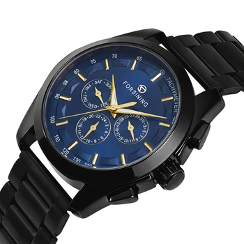 Чоловічий механічний годинник Forsining Walker Limited Blue & Black