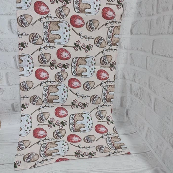 Лляні рушники "Пасха" кухонні Textile 35*75 см бежеві з паскою