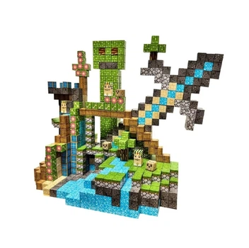 Магнітний конструктор Minecraft Меч Кріпера 100 деталей дитячий STEM-набір майнкрафт розвиваючий