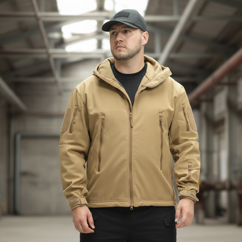 Куртка ESDY Softshell софтшелл, тактическая 01. Койот 4XL