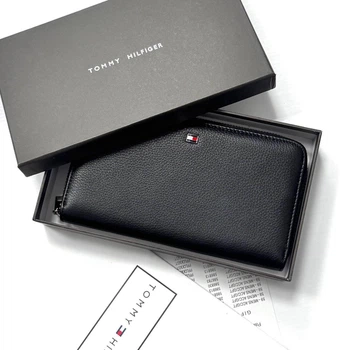 Мужской портмоне TOMMY HILFIGER натуральная кожа 19,5×11 см Черный (LUX1425)
