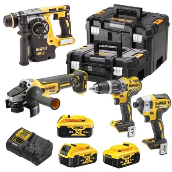 Акумуляторний ударний дриль-шурупокрут DeWALT DCD796, ударний гвинтокрут DCF887, перфоратор DCH273, болгарка DCG405, 3 акб 18V 5.0Ah, з/п, 2 валізи TSTAK (DCK422P3T)