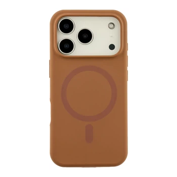 Чехол накладка Glow Silicone Case with Magsafe для Apple iPhone 18 Pro панель-накладка для телефона магнитая зарядка New Brown
