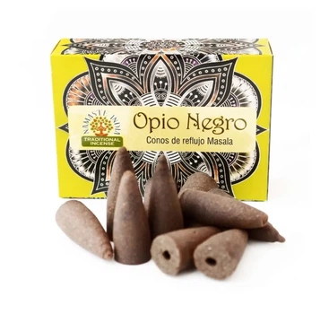 Ароматические конусы обратного потока Черный опий Back Flow Cones Black Opium 10 шт. в уп. Namaste Индия 8906006496095