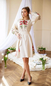 Сукня-вишиванка жіноча vishivano4ka 1205-к 58 бежева
