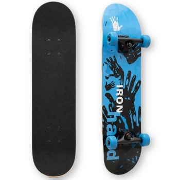 Скейтборд деревянный SP-Sport Skateboard Iron Hand 4411-3 размер 78х20см Black-Blue