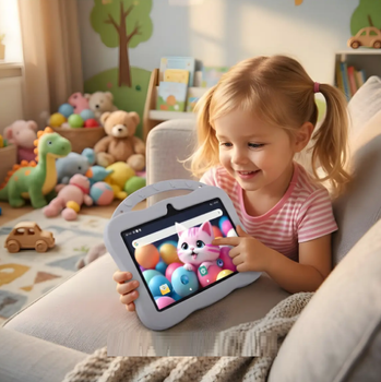 Планшет детский G123 с Hello Kitty, Wi-Fi на Android, 7, серый (G123)