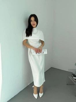 Жіночий комплект А-силуету (сукня міді+накидка) Uaclothes 42-44 Білий (like36993-174201349)