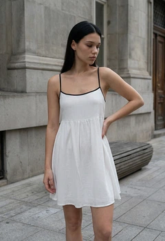 Жіноча сукня стаф біла з чорними деталями коктейльна Staff kr white black S (387456)