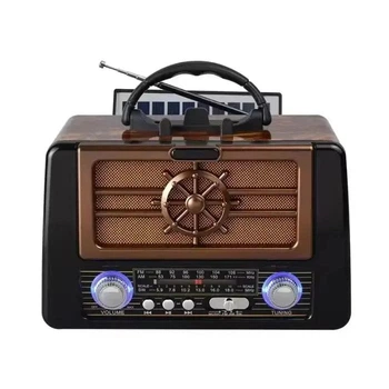 Радиоприемник портативный Golon RX 8080 радио на аккумуляторе с солнечной панелью Brown
