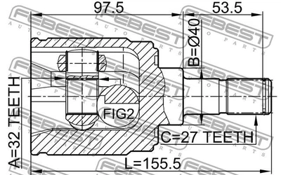 ШРУС ACURA CL / HONDA CR-V (RD) / ACURA TSX (CL_) / HONDA FR-V (BE) 1989-2013 г.