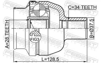 ШРУС OPEL SIGNUM (Z03) / OPEL ASTRA H (L70) / OPEL ZAFIRA B (A05) 2002-2015 г.