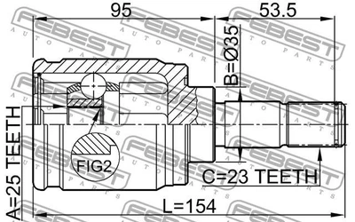 ШРУС HONDA CR-V (RD_) / HONDA STREAM (RN) / HONDA TORNEO (CF) / HONDA SHUTTLE (RA) 1994-2012 г.