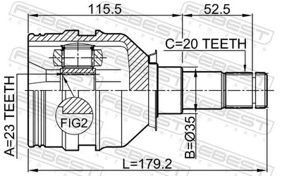 ШРУС TOYOTA AURIS (_E15_) / TOYOTA AVENSIS (_T25_) / TOYOTA COROLLA (_E15_) 2003-2012 г.