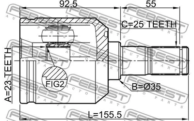 ШРУС KIA SORENTO (XM) / HYUNDAI TUCSON (JM) / HYUNDAI SANTA FE (C 2000-2016 г.