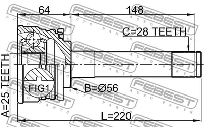 ШРУС HYUNDAI GALLOPER / HYUNDAI TERRACAN (HP) / MITSUBISHI DELICA / SPACE GEAR 1982-2013 г.