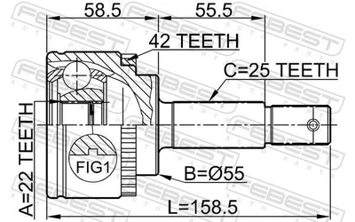 ШРУС NISSAN SUNNY (N16) / NISSAN ALMERA (B10) / NISSAN BLUEBIRD SYLPHY (G10, N16) 1995-2014 г.