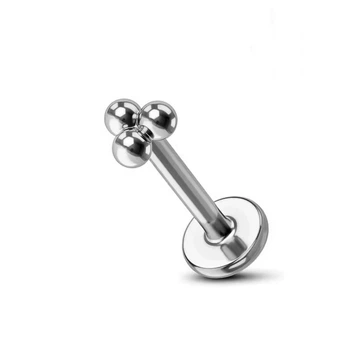 Лабрет "Крапельки" для вуха Asteel L03773 медична сталь 6 мм