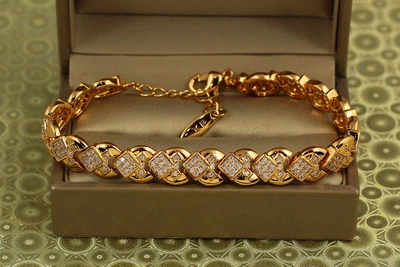 Браслет Xuping Jewelry геометрія розкоші 17,5 см 9 мм золотистий