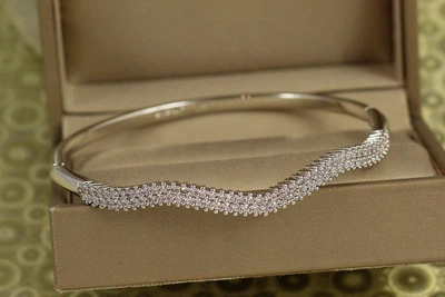 Браслет бенгл Xuping Jewelry Вигін грації від 17 см до 19 см сріблястий