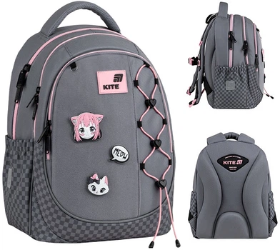 Рюкзак шкільний Kite Education Meow 38x28x16 см 18 л Сірий (K26-700M-3)
