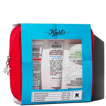 Набор бестселлеров в фирменной косметичке Kiehl's Moisturising minis creamy eye treatment ultra facial cream