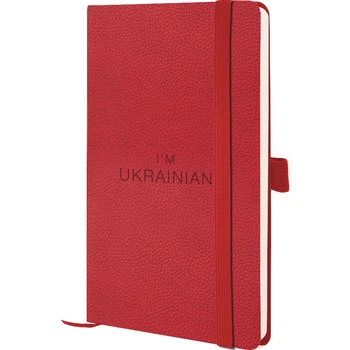 Книга записна Axent Partner Soft Skin Ukrainian 8616-06-2-A, 125x195 мм, 96 аркушів, клітинка, червона
