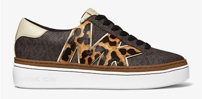 Кроссовки Michael Kors Chapman Logo and Leopard Print 37