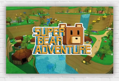 Бумажный плакат "Супер Беар Адвенчер. Super Bear Adventure" 120х75см