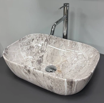Умывальник (раковина) VBI RAVENNA STONE GLOSSY накладной