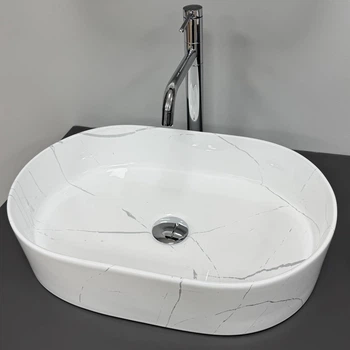 Умывальник (раковина) VBI VERONA 50 MARBLE WHITE GLOSSY накладной