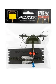 Оснастка на толстолоба Molitrix Батискаф на 2 крючка Снасть для ловли толстолобика донная 80г