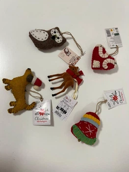 Набор игрушек на елку Christmas felt hangers 5 шт Разноцветный