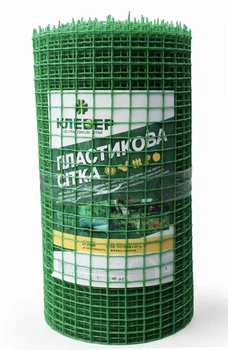 Сітка 20×20мм пластикова декоративна "Клевер", 50 см × 20м, світло-зелена, паркан для саду та ділянки