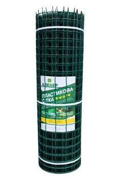 Сітка 50×50мм пластикова декоративна "Клевер", 1м × 5м, темно-зелена, паркан для саду та ділянки
