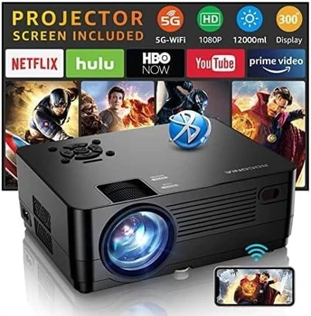 Проектор Roconia Q6 Full HD 1080P WiFi 5G Bluetooth з екраном 100"