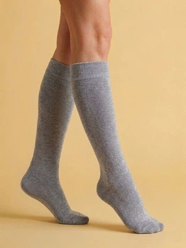 Високі шкарпетки гольфи жіночі демісезонні гетри 36-40 Сірий (10108)