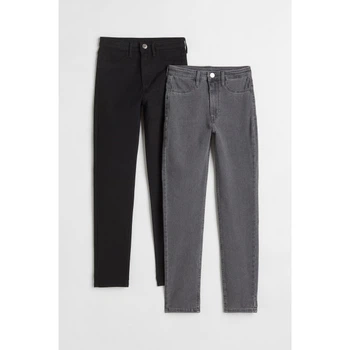 Набор из 2-х пар Джинсов Skinny Fit High Jeans для девочек H&M 140 (9-10 лет) Черный/Серый