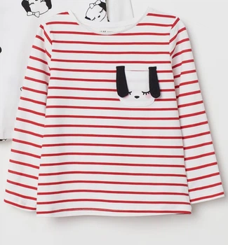 Детская футболка с длинными рукавами для девочки H&M 110-116 см в полоску