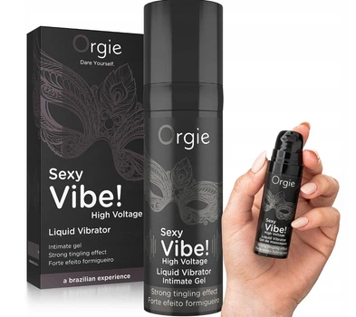 Рідкий вібратор Orgie Sexy Vibe! High Voltage 15 мл збуджуючий інтимний гель з ефектом сильної вібрації та мурашок жіночий збудник для клітора краплі стимулятор ерогенних зон інтимна змазка для підвищення чутливості