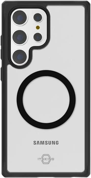Чохол ItSkins Hybrid R Solid with MagSafe для Samsung Galaxy S24 Ultra (S928) (SGGB-HRSMA-PBTR) Transparent/Black