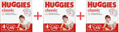 Упаковка подгузников Huggies Classic 4 7-18 кг Jumbo 3 пачки по 48 шт (5029053586335_1)