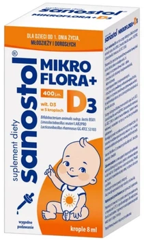 Probiotyk Sanostol Mikroflora+D3 dla dzieci 8 ml (5711313007819)
