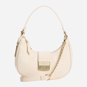 Сумка крос-боді через плече жіноча зі штучної шкіри маленька Guess Elise 341725551 Молочна (1159858133)