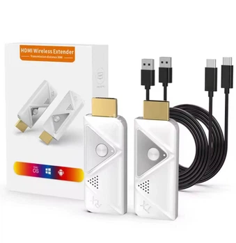 Комплект 2 шт передатчик и приемник беспроводной HDMI Plug and Play 1080P 60Hz 5GHz адаптер для передачи видеосигнала видеопередатчик аудио и видео удлинитель сигнала для бизнес презентаций TX RX WiFi 30 метров для ПК ТВ ноутбука DT257W