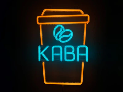 Неоновая вывеска Стакан зерна кофе col1 380x260 Комбинированный