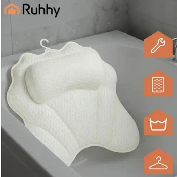 Подушка для ванни з підголівником Ruhhy 27050 з присосками та 3D-сіткою